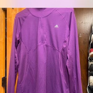 Adidas Purple Half Zip Long Sleeve Top